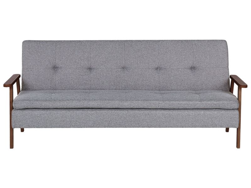 Sofa rozkładana Tjorn jasnoszara z ciemnym drewnem dla 3 osób 1 szt.