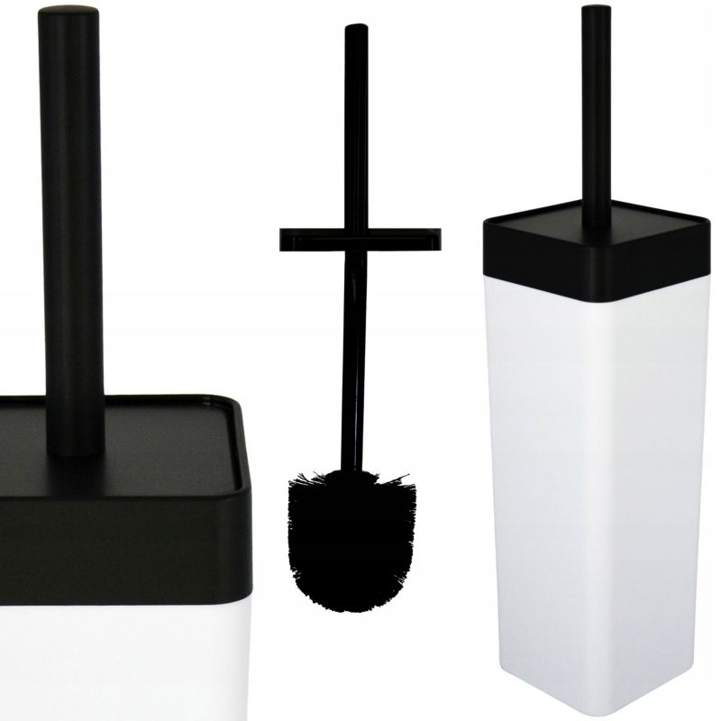 Szczotka toaletowa do wc Rodeno biała czarny uchwyt ABS 1 szt.