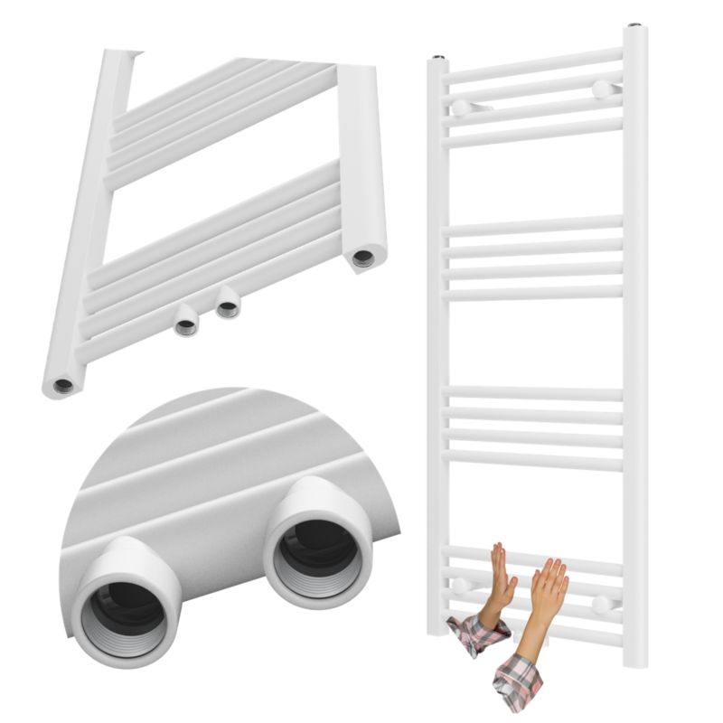 Grzejnik Łazienkowy Granitan Raven 110/50cm Biały Kaloryfer Drabinkowy 1kpl.