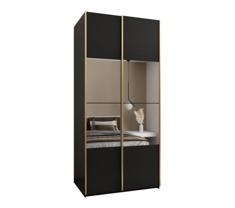 Szafa przesuwna Abiks LUX 4 wysoka szer.120cm czarny/czarny/złoty 1szt.