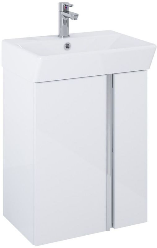 Szafka łazienkowa z umywalką Elita Skye wisząca biała 50,5x32,6 cm asymetryczne drzwi soft-close 1 szt.