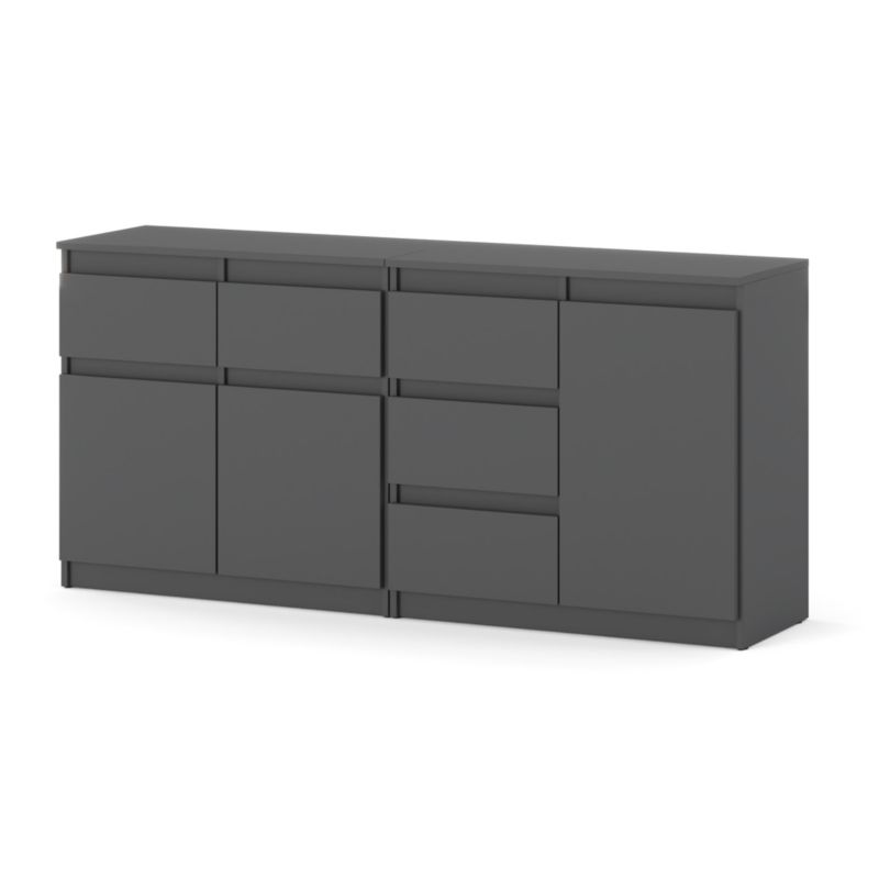 Komoda Hurtownia-Mebli Szuflady 5 Agnolia Mini 160cm Szary Mat Szary Mat 160x35x75 cm 1szt.