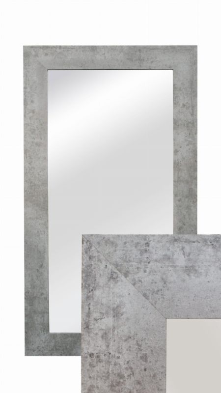 Lustro wiszące w ozdobnej ramie BD art 50x90 cm kolor beton szary do salonu pokoju sypialni 1 szt.
