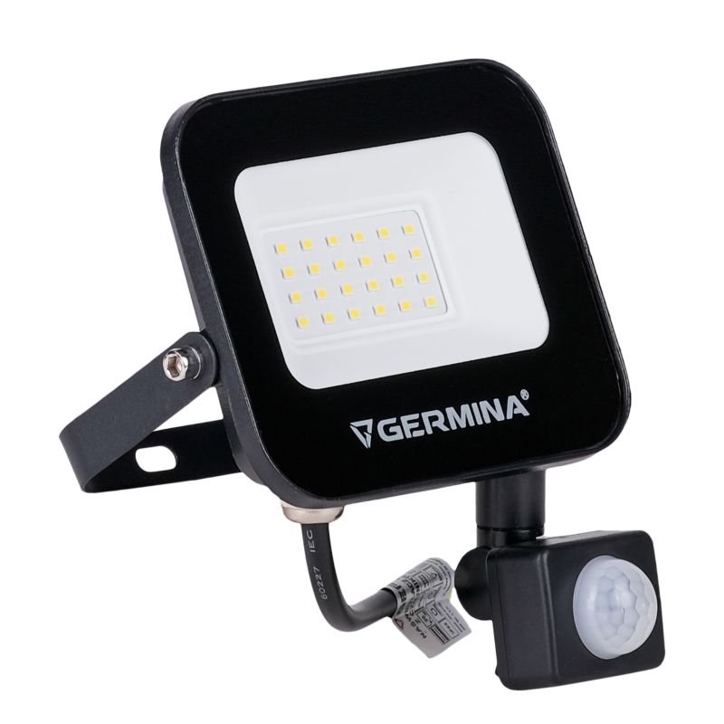 Naświetlacz LED Germina 20W z czujnikiem ruchu lampa zewnętrzna ogrodowa IP65 1szt.
