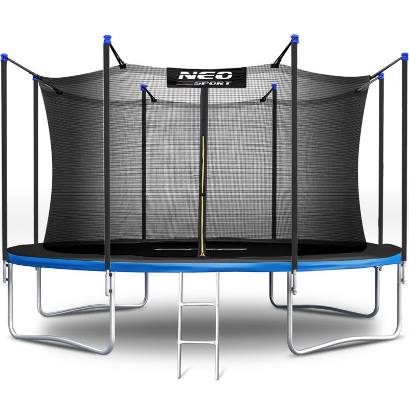 Trampolina ogrodowa Neo-Sport dla dzieci 374cm 12ft + drabinka + siatka zewnętrzna 1szt.
