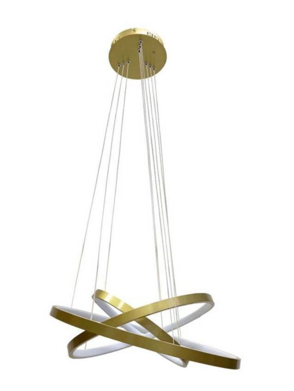 Żyrandol Candellux Lune złoto-biały wym: 120 x 50 x 50 cm wbudowany LED 60W 1 szt.