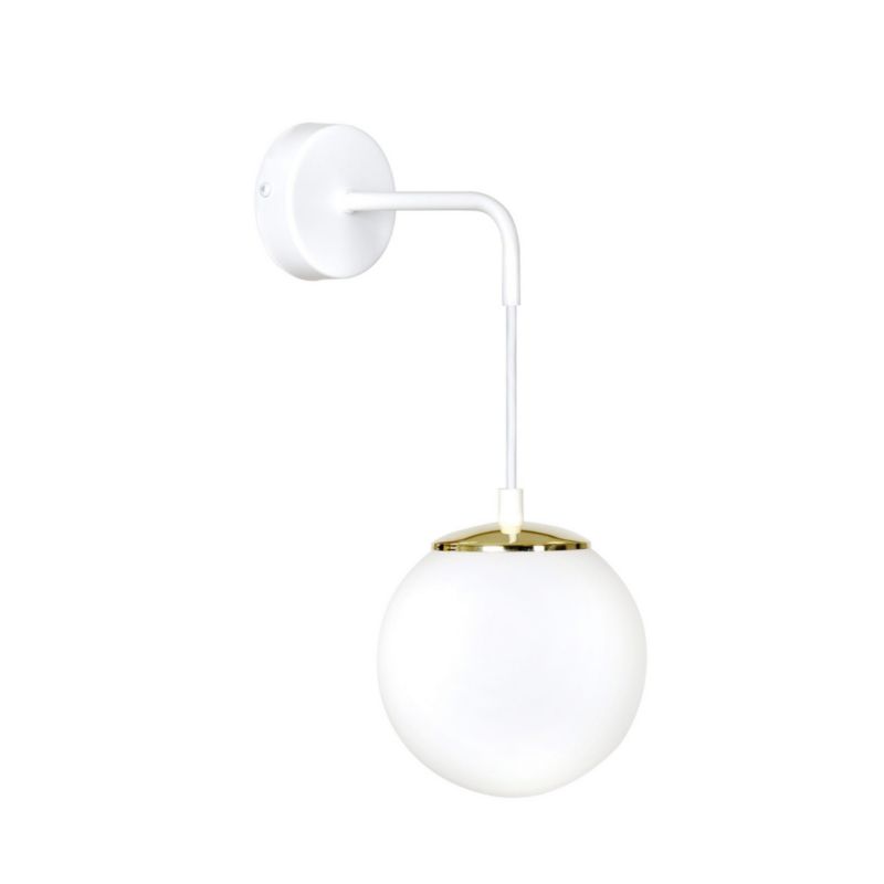 Kinkiet ścienny Emibig Ognis biało-złoty 1 x E14 x 10W IP20 wym: 30 x 18 cm - 1 szt.