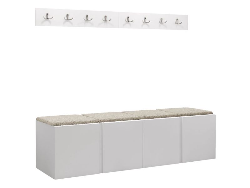 Garderoba MIRJAN 24 Orion VII biały + beżowa bukla 1 kpl.