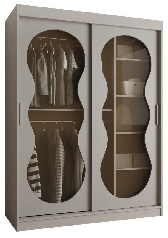 Szafa przesuwna z lustrem Garderoba Abiks BAHRAJN 3 150 kaszmir 1 szt.