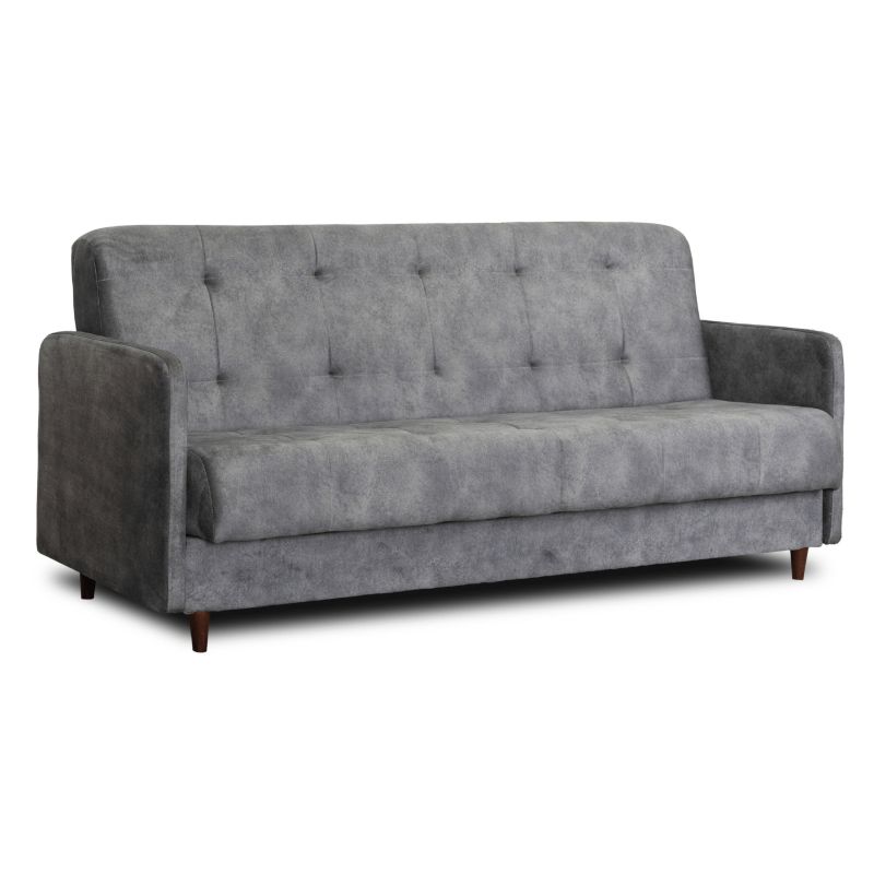 Sofa Mebel Elite TIVOLI z Funkcją Spania Wersalka Rozkładana Dwuosobowa Szara Welurowa 1 szt