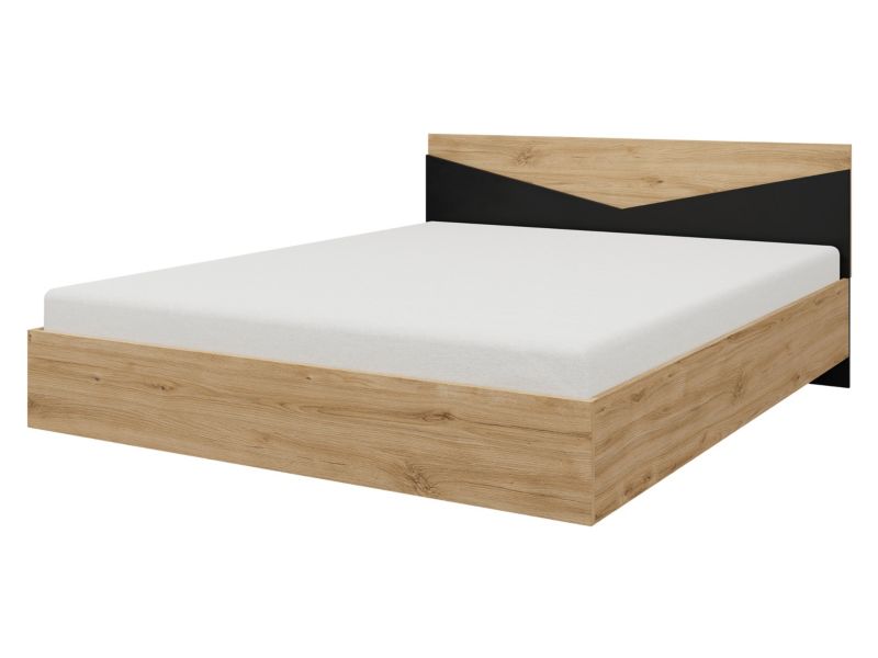 Łóżko sypialniane Aston 08 dąb odwieczny/czarny 1 szt.