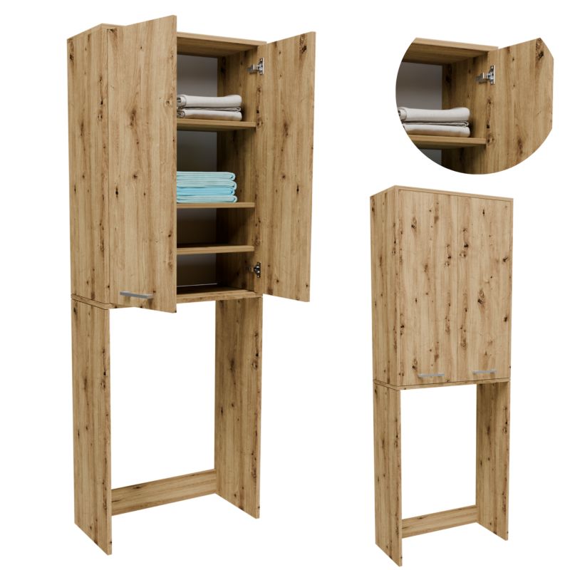 Szafka łazienkowa Matkam nad pralkę FIN180PEŁART stojąca dąb artisan 1 szt.