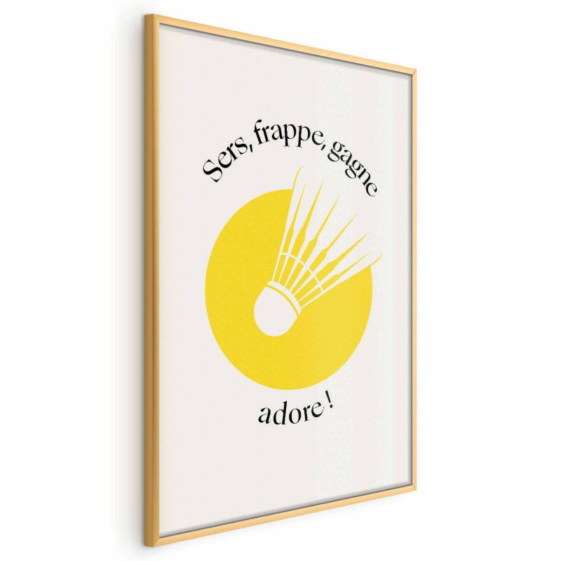 Plakat Artgeist Lotka do badmintona 40x60 cm z ramą złotą 1 szt