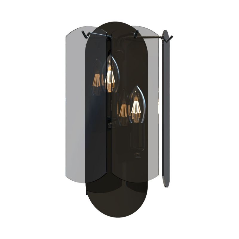 Kinkiet ścienny Zuma Line Nira czarmy chromowany i dymne szkło 2 x E14 x 40W IP20 wym: 33 x 12,2 cm - 1 szt.