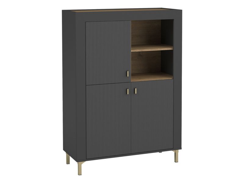 Komoda MIRJAN 24 Mossa 3D MO05 czarny/dąb whisky 1 szt.