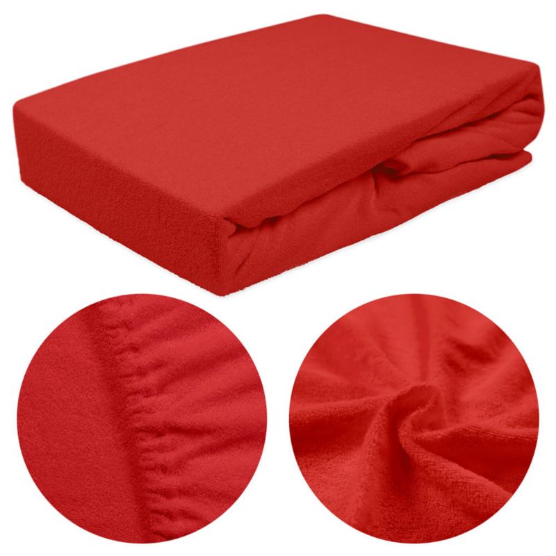 Prześcieradło frotte z gumką Darymex 120x200 kolor czerwony 1 szt.