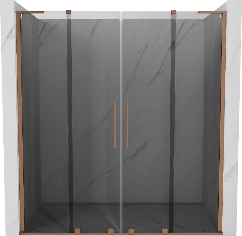 Drzwi prysznicowe Mexen Velar L grafit miedź szczotkowana 170x200 cm 1 szt.