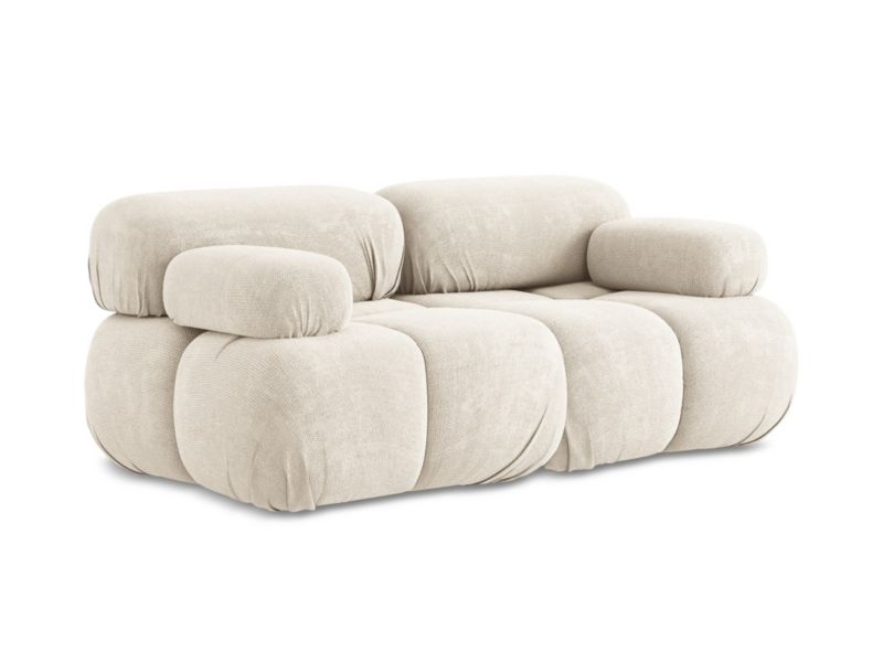 Modułowa sofa 2-osobowa LaMiaSofa SANREMO z tkaniny szenilowej 190x96 cm jasny beż 1 szt.