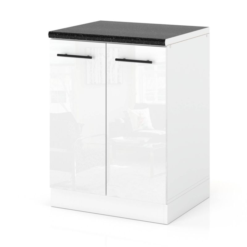 Szafka Kuchenna Hurtownia-Mebli Stojąca D60 sPremium 60cm Biały Mat Biały Połysk 60x52x85 cm 1szt.