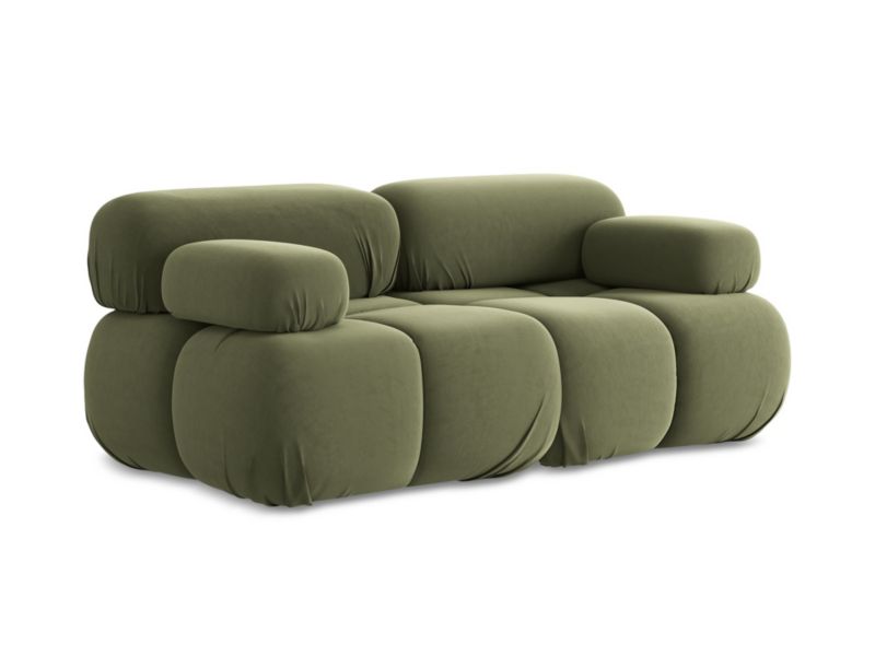 Modułowa sofa 2-osobowa LaMiaSofa SANREMO z tkaniny welwetowej 190x96 cm oliwkowy 1 szt.