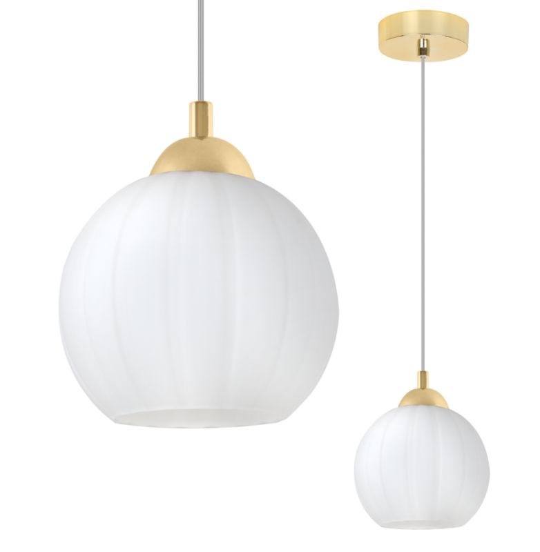 Lampa sufitowa wisząca Light Home LH Costa okrągła 1x E27 60W złoty/biały 1szt