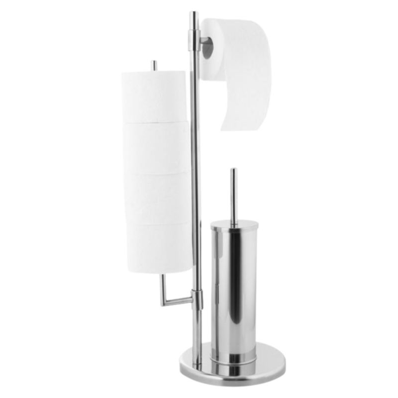 Stojak WC Estiva Round Chrome chromowany 3w1 uchwyt na papier rolki i szczotka WC 1 szt.