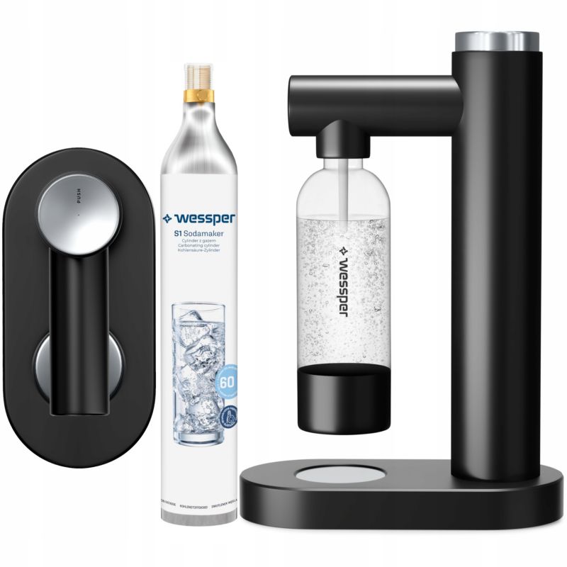 Saturator Wessper S1 Sodamaker do wody gazowanej + nabój C02 60l + butelka 0,8l, 1szt