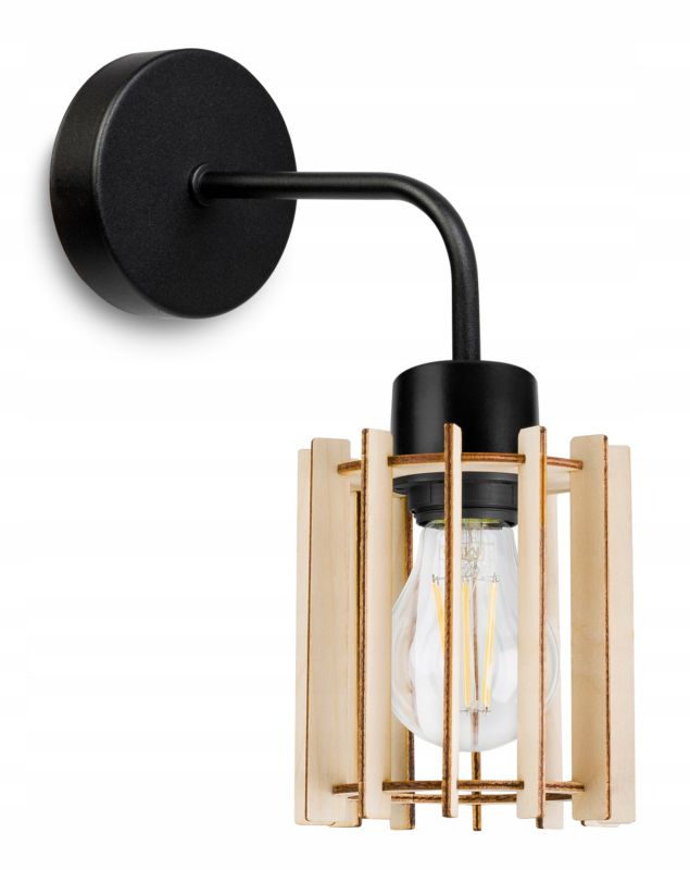 Lampa ścienna kinkiet Light Home LH Timber 1x E27 60W wiszący czarny 1szt.