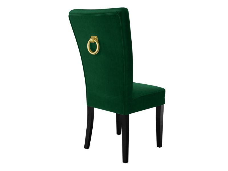 Krzesło MIRJAN 24 S67 czarny + butelkowa zieleń + kołatka złota 1 szt.