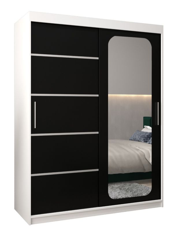 Szafa przesuwna Garderoba Abiks PROMO V2 150 biały/czarny 1 szt.