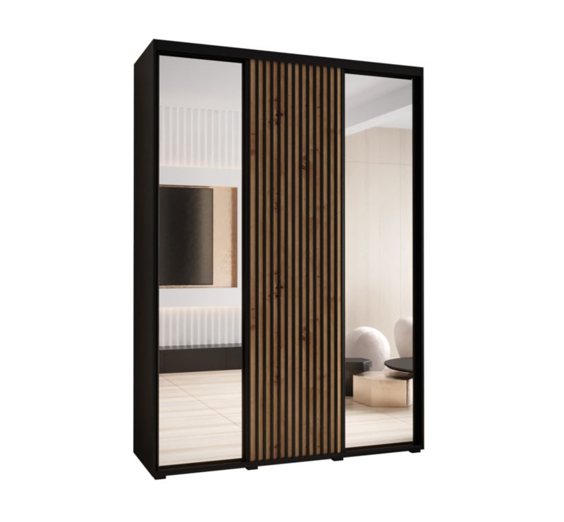 Szafa przesuwna Garderoba Abiks LANKO 2 180 gł. 45 czarny/artisan 1 szt.