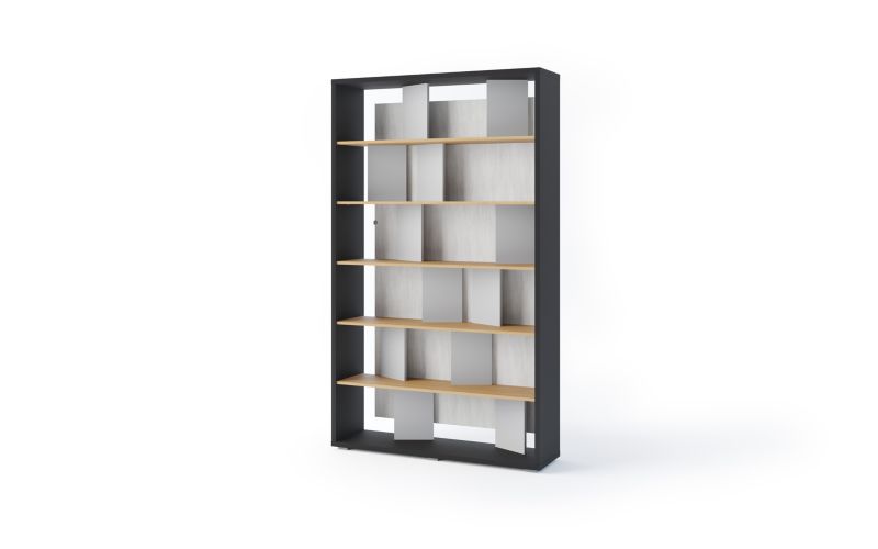 Regał MINIO go for it TIFT 2 z oświetleniem - grafit/dąb linearny/natura/szary,1 szt.