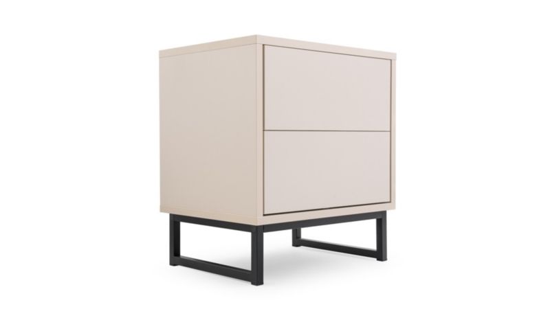 Szafka nocna Bettso Genua na czarnym stelażu do sypialni beżowa 1szt.