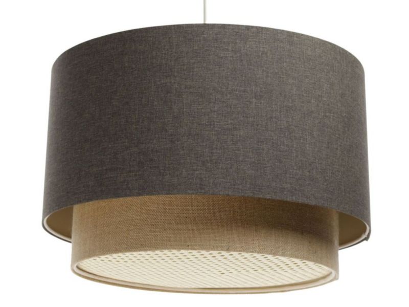 Lampa Bps Koncept wisząca ERUTAN DOUBLE RATTAN 50 szara/beżowa 1 szt