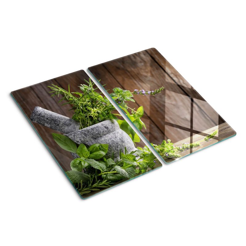 Deska szklana Tulup Zioła w moździerzu 30x52 cm 2 szt.