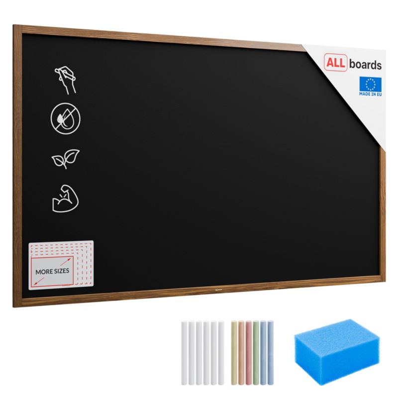 Tablica kredowa 200x120 cm ALLboards rama drewniana klasyczny brąz 1 szt.
