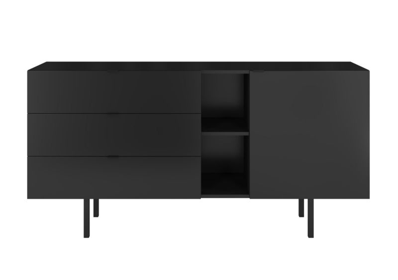 Czarna komoda z szufladami Skandica MYWAY szer. 160 cm 1 szt.