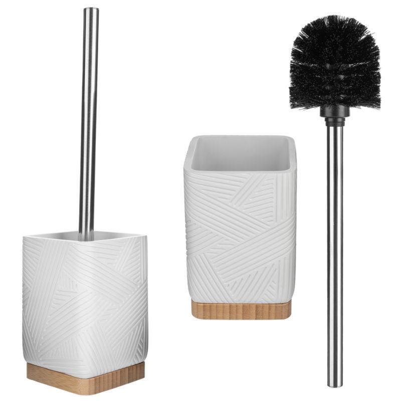 Szczotka Wc KADAX Toaletowa Do Toalety Kwadrat Z Pojemnikiem Stojąca Nowoczesny Biały 1 szt.