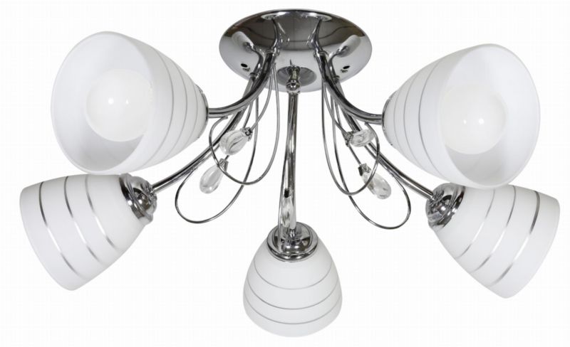 Lampa sufitowa wisząca Candellux Simpli 3854 chromowana biała klasyczna 5xE27 x 40W 1 szt.