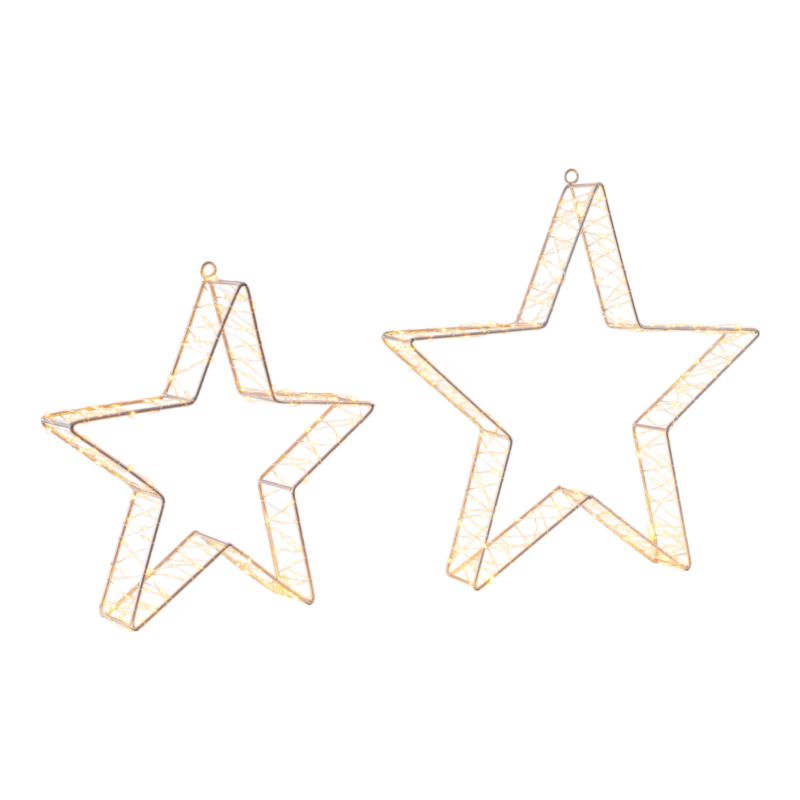 Ozdoba led 2 gwiazdy ciepły/zimny biały