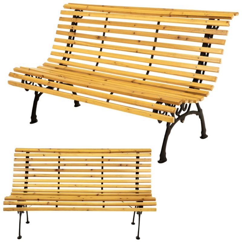 Ławka ogrodowa JUMI parkowa z oparciem drewniana 150 cm jodła szt.