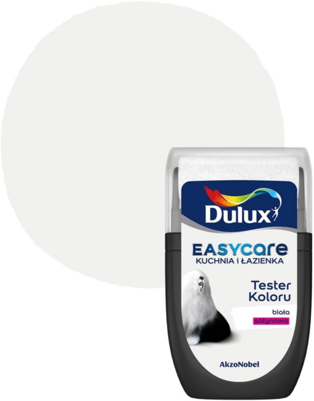 Farba Dulux EasyCare Kuchnia i Łazienka biała satyna 30 ml
