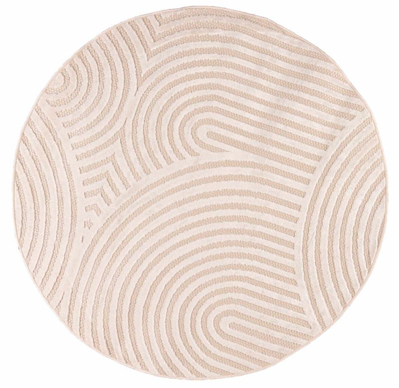 Dywan wewnętrzny/zewnętrzny Madison Koło NJ85C koło Mazovia 150x 150 cm kremowy motyw geometryczny krótki włos 1 szt.