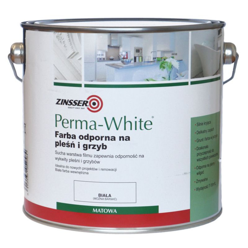 Farba odporna na pleśń i grzyb Zinsser Perma-White 2.5L matowa 1 szt.