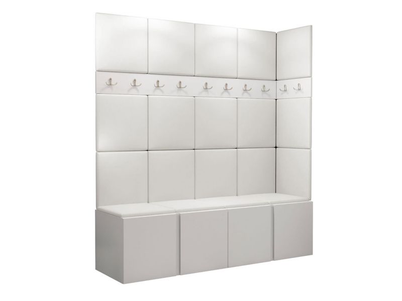 Garderoba MIRJAN 24 Orion II biały + biała ekoskóra 1 kpl.