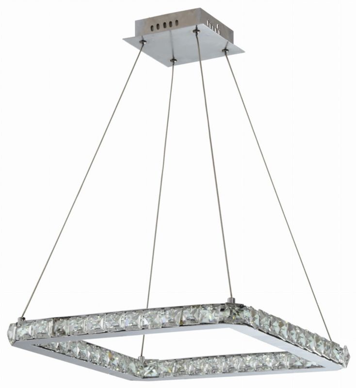 Lampa sufitowa wisząca Candellux Lords 4854 chromowana kryształowa wbudowany LED 24W 1 szt.