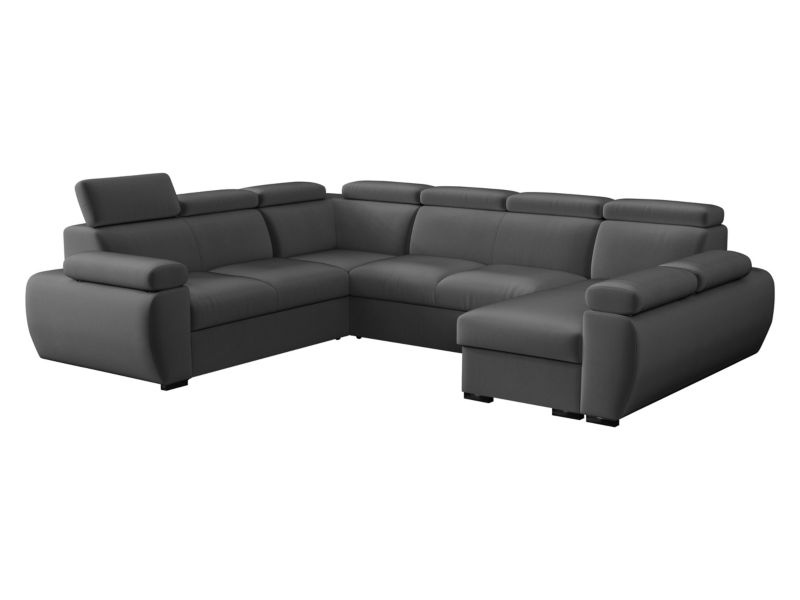 Narożnik z funkcją spania MIRJAN 24 Boston U prawy 2R+R+2P+LC stalowy szary 1 szt.