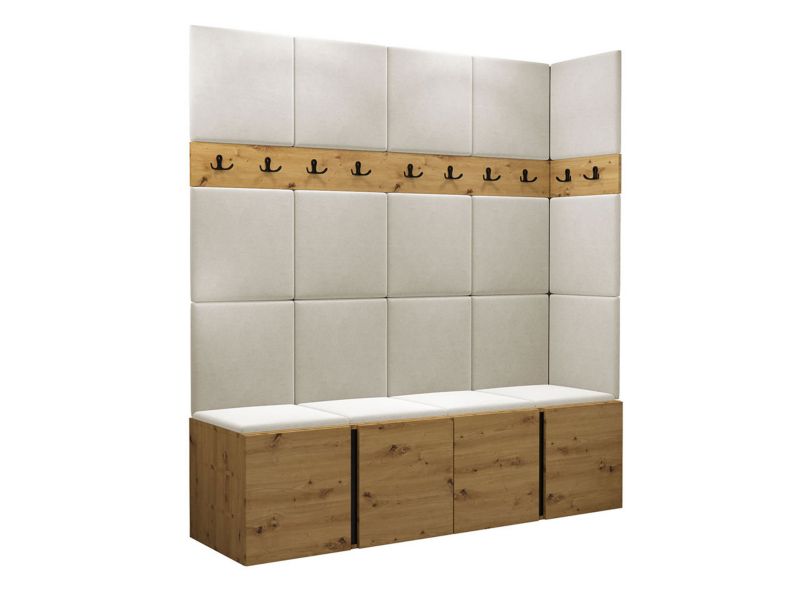 Garderoba MIRJAN 24 Orion II dąb artisan/czarny + beżowy 1 kpl.