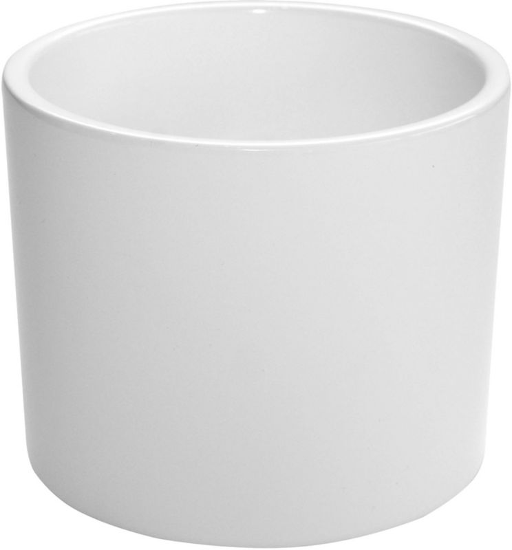 Osłonka doniczki 32 cm walec biała gładka