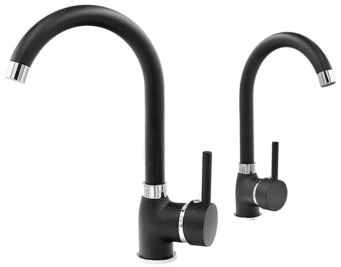 Bateria kuchenna Granitan beta czarna nakrapiana jednouchwytowa do zlewozmywaka 1 szt.